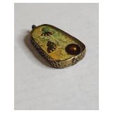 Retired Silpada Mixed Metal Turquoise Pearl Shadowbox Pendant