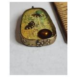 Retired Silpada Mixed Metal Turquoise Pearl Shadowbox Pendant