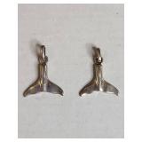 Sterling Silver .925 Whale Tail Charm Pendants
