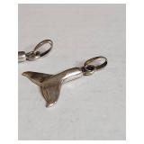 Sterling Silver .925 Whale Tail Charm Pendants