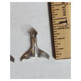 Sterling Silver .925 Whale Tail Charm Pendants