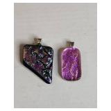 Dichroic Glass Pendant Set