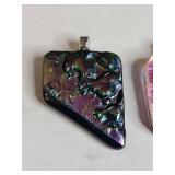 Dichroic Glass Pendant Set