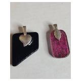 Dichroic Glass Pendant Set