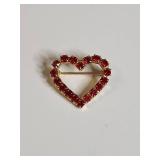 Red Heart Brooch
