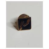 Black Enamel Hand Design Pin 1/10K Gold Filled