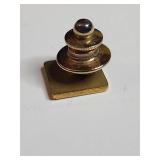 Black Enamel Hand Design Pin 1/10K Gold Filled