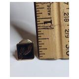 Black Enamel Hand Design Pin 1/10K Gold Filled