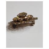 Vintage Layered Aurora Borealis Rhinestone Brooch