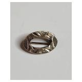 Gold Filled Oval Etched Lapel Pin