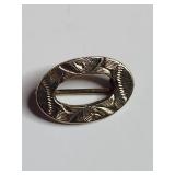 Gold Filled Oval Etched Lapel Pin