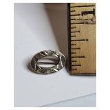 Gold Filled Oval Etched Lapel Pin