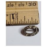 Gold Filled Oval Etched Lapel Pin