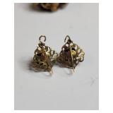 Black Rhinestone and Gold Filigree Jewelry Set