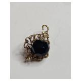 Black Rhinestone and Gold Filigree Jewelry Set