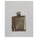 Silver Tone Book Locket Pendant