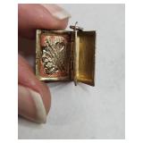 Silver Tone Book Locket Pendant