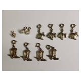 Gold Tone Charm Collection - Fish, Boots and Pearls