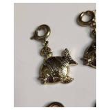 Gold Tone Charm Collection - Fish, Boots and Pearls