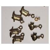 Gold Tone Charm Collection - Fish, Boots and Pearls