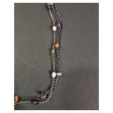 Silpada Multi-Strand Gemstone Chain Necklace