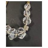 Silpada Clear Bead and Brass Chain Statement Necklace