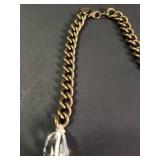 Silpada Clear Bead and Brass Chain Statement Necklace