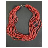 Silpada Multi-Strand Red Coral Beaded Necklace