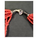 Silpada Multi-Strand Red Coral Beaded Necklace