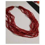 Silpada Multi-Strand Red Coral Beaded Necklace