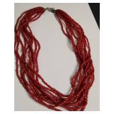 Silpada Multi-Strand Red Coral Beaded Necklace
