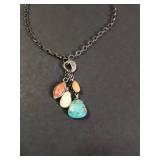 Silpada .925 Sterling Silver Multi-Stone Charm Necklace 10.32g