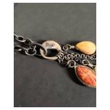 Silpada .925 Sterling Silver Multi-Stone Charm Necklace 10.32g