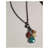 Silpada .925 Sterling Silver Multi-Stone Charm Necklace 10.32g