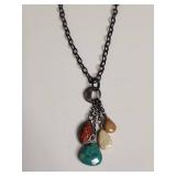 Silpada .925 Sterling Silver Multi-Stone Charm Necklace 10.32g