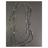 Retired Silpada .925 Necklace Sterling Hematite Seed Bead