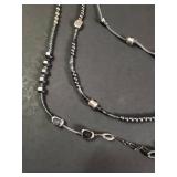 Retired Silpada .925 Necklace Sterling Hematite Seed Bead