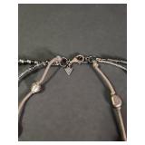 Retired Silpada .925 Necklace Sterling Hematite Seed Bead