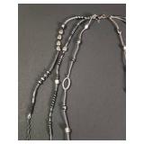 Retired Silpada .925 Necklace Sterling Hematite Seed Bead