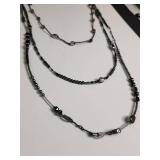 Retired Silpada .925 Necklace Sterling Hematite Seed Bead