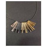 Silpada .925 And Brass Fringe Bar Necklace