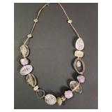 Silpada Amethyst, Quartz Gemstone and Silver Statement Necklace