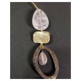 Silpada Amethyst, Quartz Gemstone and Silver Statement Necklace