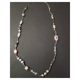 Silpada Soapstone Pearl and Quartz Beaded Cord Necklace