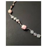 Silpada Soapstone Pearl and Quartz Beaded Cord Necklace