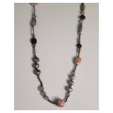 Silpada Soapstone Pearl and Quartz Beaded Cord Necklace