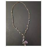 Silpada Amethyst and Silver Charm Necklace