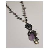 Silpada Amethyst and Silver Charm Necklace