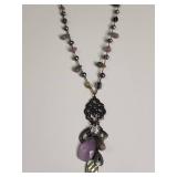 Silpada Amethyst and Silver Charm Necklace