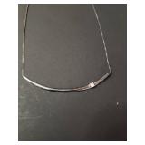 Silpada Sterling Silver, Cubic Zirconia Curved Bar Necklace 7.27g